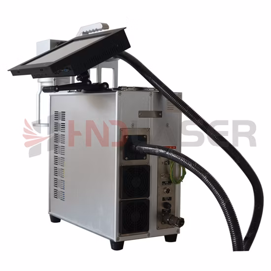 安全カバー付き金属レーザーマーキングマシン/HBS ポータブルハンドヘルドファイバーレーザーマーキングマシン